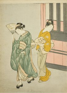 Brezza rinfrescante da un ventaglio (Ogi no seiran), dalla serie "Otto vedute del salotto (Zashiki hakkei)"