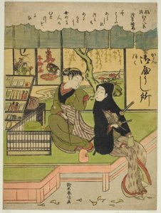 Tempo sereno ad Asakusa (Asakusa no seiran), dalla serie "Otto vedute alla moda di Edo (Furyu Edo hakkei)" da Suzuki Harunobu