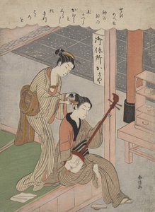 Pettinandosi i capelli da Suzuki Harunobu