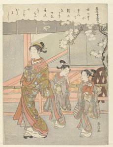 Cortigiana con due kamuro da Suzuki Harunobu