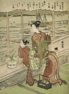 Ciliegio a doppio fiore: Motoura del Minami Yamasakiya da Suzuki Harunobu