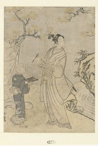 Scrivendo una poesia da Suzuki Harunobu