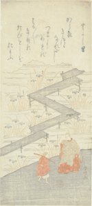 Ponte delle otto piattaforme (Yatsuhashi), dal "Racconto di Ise (Ise Monogatari)" da Suzuki Harunobu