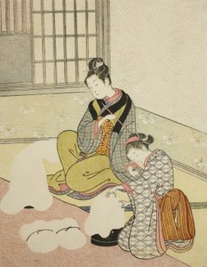 Neve serale su un modellatore di filo da Suzuki Harunobu