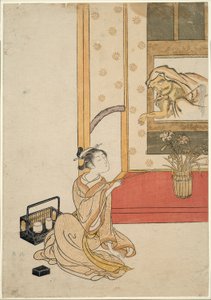 Dare una sigaretta a Daruma da Suzuki Harunobu