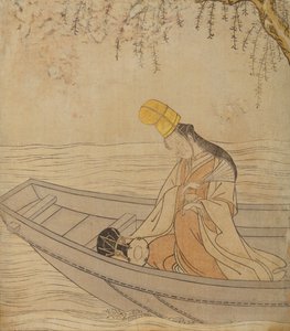 Una donna in barca da Suzuki Harunobu
