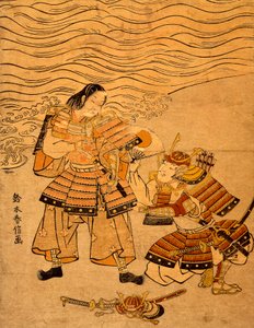 Kumagai Naozane e Taira no Atsumori, episodio della guerra tra Taira e Minamoto da Suzuki Harunobu