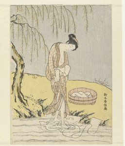 Donna che lava i panni da Suzuki Harunobu