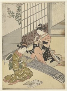 Oche che atterrano presso i ponti di koto da Suzuki Harunobu