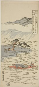 Pioggia notturna a Karasaki (Karasaki yau), dalla serie "Otto vedute di Omi (Omi hakkei no uchi)". da Suzuki Harunobu