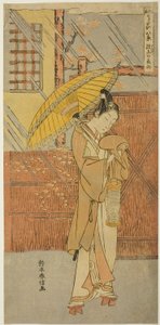 Pioggia notturna di Genjo (Genjo no yau), dalla serie "Parodie di otto scene dai canti Noh (Furyu utai hakkei)" da Suzuki Harunobu