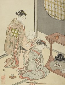 Pioggia notturna al chiosco del tè da Suzuki Harunobu