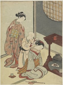Pioggia Notturna sul Tavolo da Tè da Suzuki Harunobu