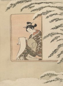 Parodia di Sun Kang, noto anche come Neve alla finestra da Suzuki Harunobu