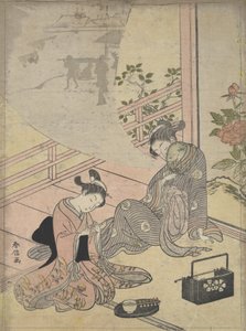 Parodia della storia del giovane Lu: cortigiana che sogna, XVIII secolo da Suzuki Harunobu