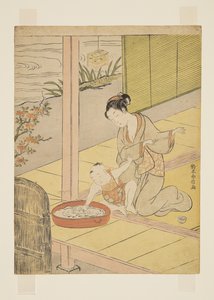 Giocando con i pesciolini da Suzuki Harunobu
