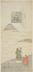 Poesia di Otomo no Kuronushi, dalla serie "Sei poeti famosi (Rokkasen)" da Suzuki Harunobu