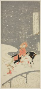 Attraversamento di Sano a Miwagasaki (Miwagasaki Sano no watari) da Suzuki Harunobu