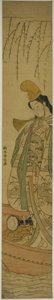 Danzatrice Shirabyoshi in piedi nella barca Asazuma da Suzuki Harunobu