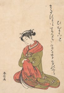 La cortigiana Itsuhata con la sua pipa, ca. 1765 da Suzuki Harunobu
