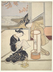 Il bagliore serale di Andon: Zashiki Hakkei da Suzuki Harunobu