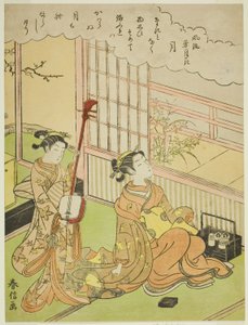 La Luna (Tsuki), dalla serie "Scene alla Moda di Neve, Luna e Fiori (Furyu setsugekka)" da Suzuki Harunobu