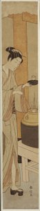 La cameriera Osen della casa da tè Kagiya da Suzuki Harunobu
