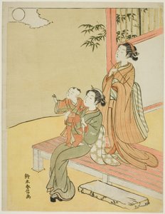 Osservando la Luna da Suzuki Harunobu