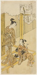 Visita (Kayoi), dalla serie "I sette aspetti alla moda di Komachi (Furyu yatsushi nana Komachi)" da Suzuki Harunobu