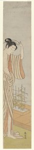 Donna dopo il bagno da Suzuki Harunobu