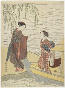 Donne che sbarcano da una barca, c. 1767 da Suzuki Harunobu