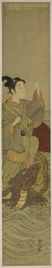 Giovane uomo che cavalca una tartaruga gigante (parodia di Urashima Taro) da Suzuki Harunobu