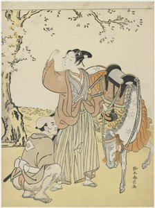 Giovane Samurai che Guarda i Fiori di Ciliegio come un Mitate del Principe Kaoru, c. 1767 da Suzuki Harunobu