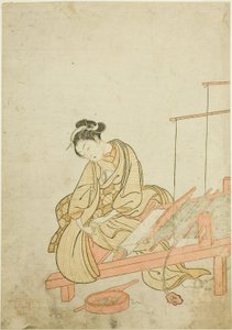 Giovane donna al telaio