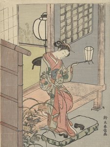 Giovane donna con una lanterna