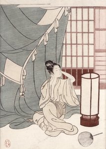Giovane Donna in Ginocchio vicino alla sua Zanzariera, 1766 da Suzuki Harunobu