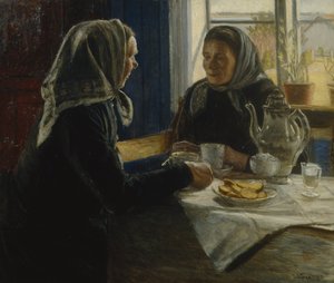 Due donne che bevono caffè da Sven Jorgensen