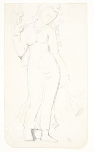 Donna in piedi. Foglio di studio dopo rilievi a Borobudur, Giava da Svend Rathsack