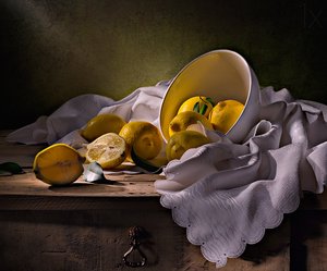 Natura morta rustica con limoni da Svetlana L