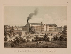 Mulino di cotone, Stromsbro, Svezia, c.1840 da Swedish School