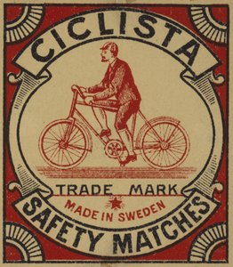 Etichetta per fiammiferi di sicurezza Ciclista da Swedish School