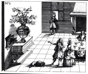 Albero musicale del canto degli uccelli, pubblicato c.1670 da Swiss School