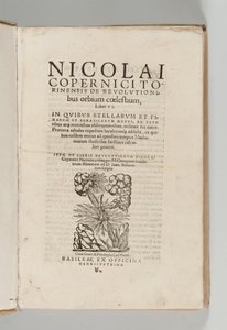 De revolutionibus orbium coelestium di Nicolaus Copernicus con De libris revolutionum Nicolai Copernici Narratio prima di Georg Johann Rheticus, Basilea: Heinrich Petri