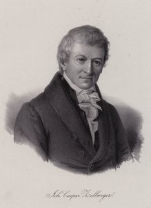 Johann Caspar Zellweger, imprenditore tessile e filantropo svizzero (incisione) da Swiss School