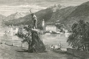 Lugano, con la statua di Tell di Vela da Swiss School