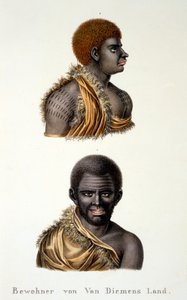 Nativi della Terra di Van Diemen, cioè Tasmania, da Studio etnologico di vari tipi razziali di vari continenti, di C.I. Brodtmann, 1824 da Swiss School