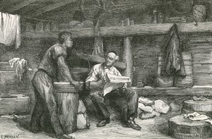Scena in una capanna per la produzione del formaggio da Swiss School