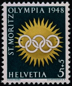 Francobollo commemorativo delle Olimpiadi invernali del 1948