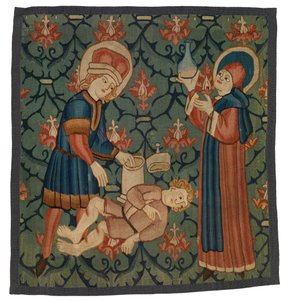 Frammento di arazzo raffigurante San Cosma e San Damiano