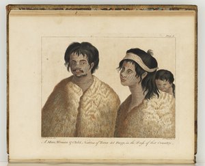 Nativi della Terra del Fuoco, illustrazione da 